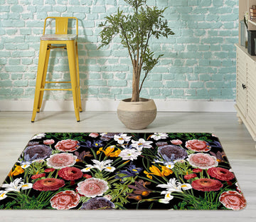 3D Color Peony 112 Uta Naumann Rug Non Slip Rug Mat