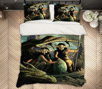 3D Mask Man Dragon Egg 6215 Ciruelo Bedding Bed Pillowcases Quilt