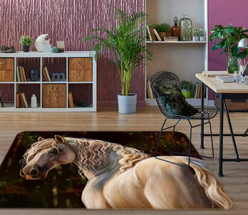 3D Curly Horse 023 Animal Non Slip Rug Mat