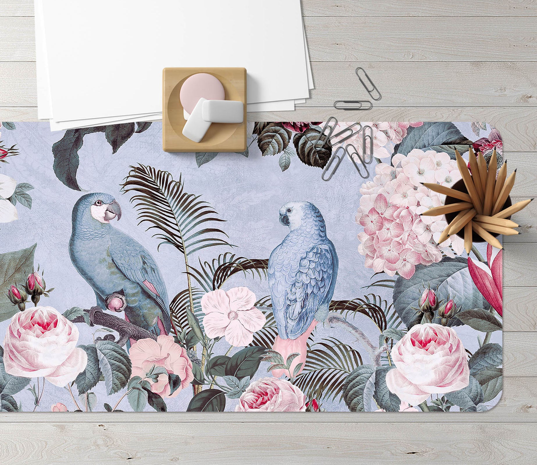 3D Branch Parrot 5229 Andrea Haase Desk Mat