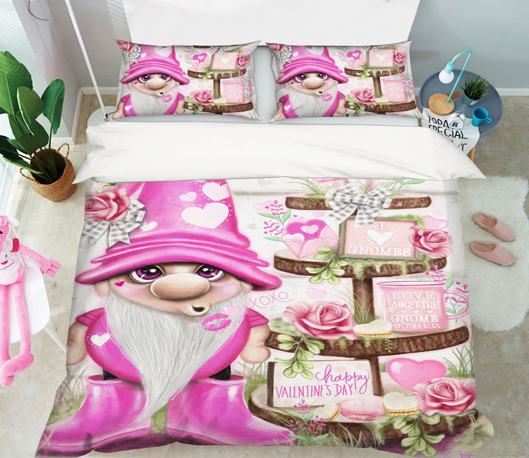 3D Pink Love Rose 8589 Sheena Pike Bedding Bed Pillowcases Quilt Cover Duvet Cover