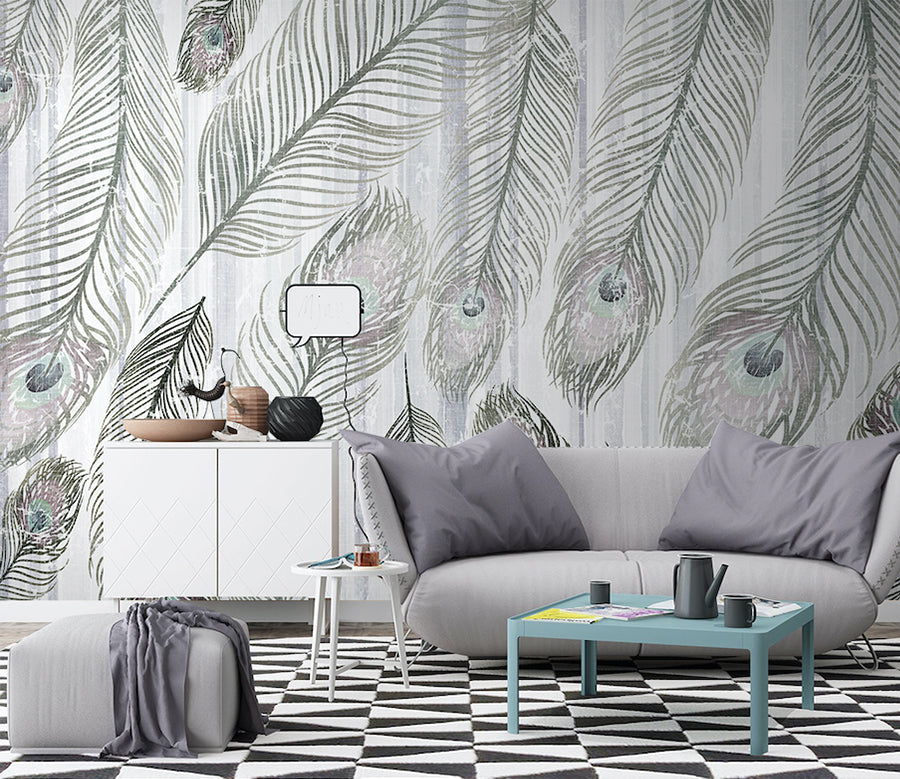 3D Peacock Feather WG036 Wall Murals