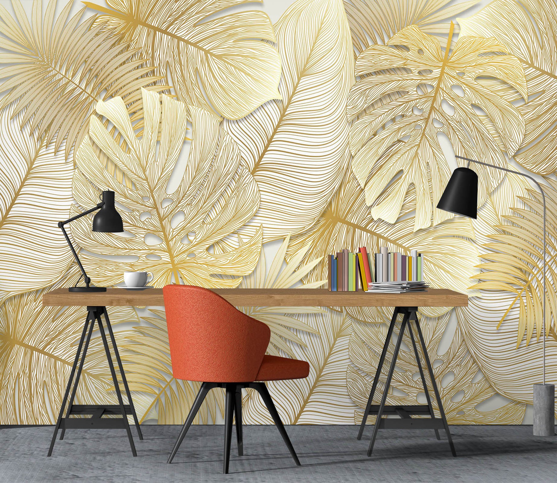 3D Gold Leaf 1071 Wall Murals