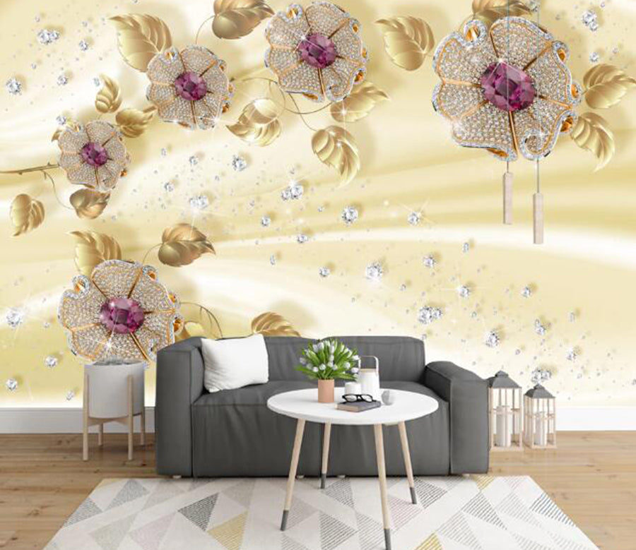 3D Gem Flower 382 Wall Murals