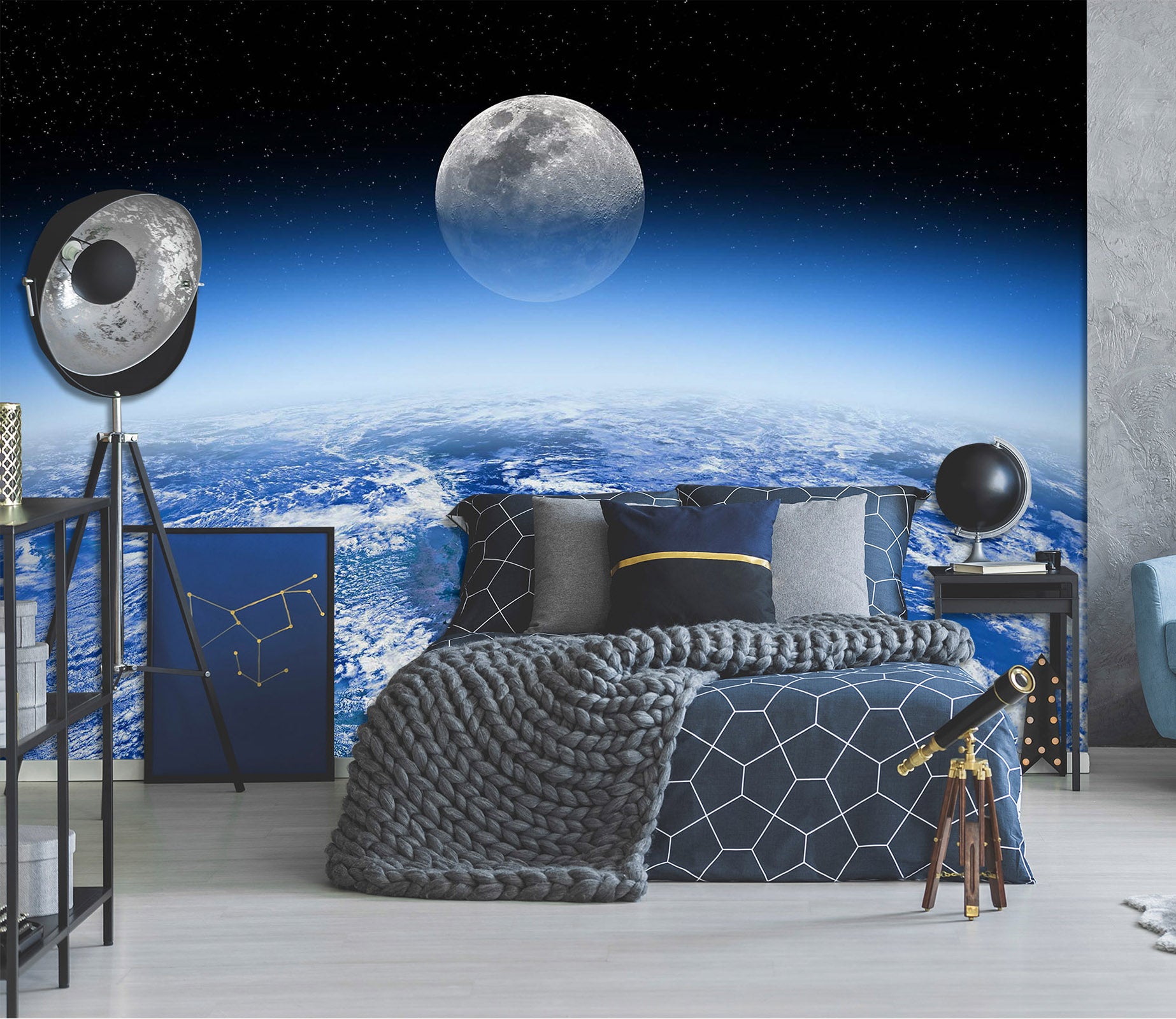 3D Planet Moon 1696 Wall Murals