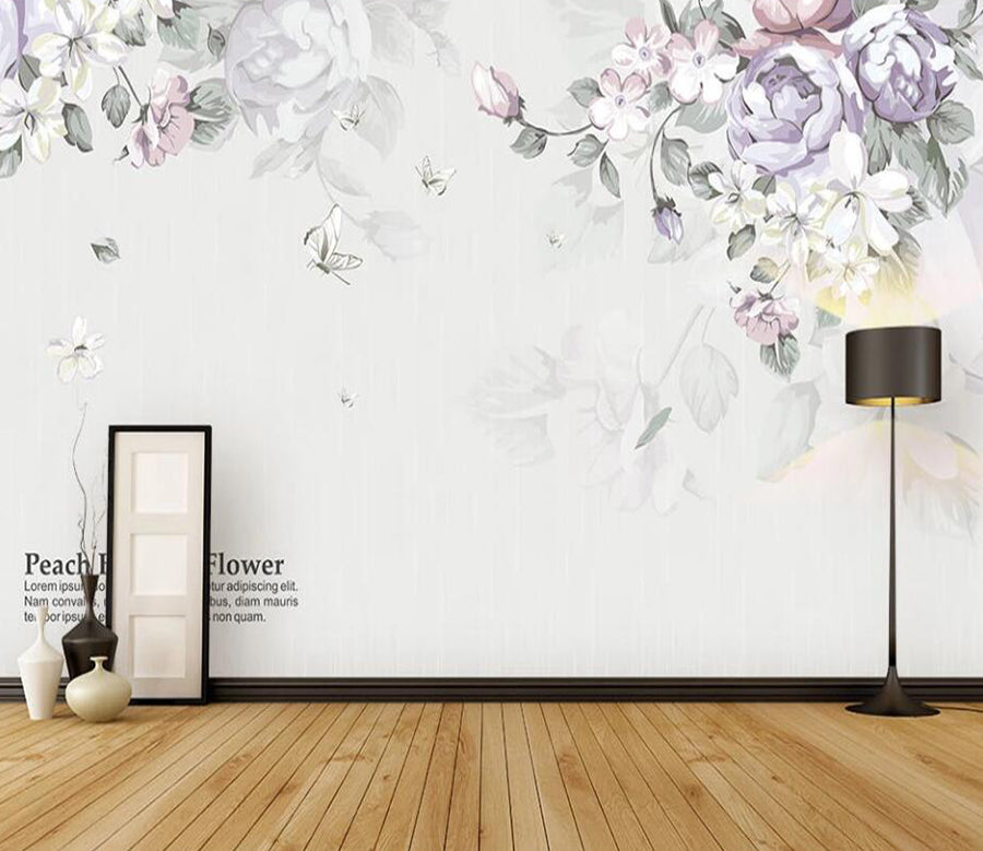 3D Light Ink Flowers 039 Wall Murals