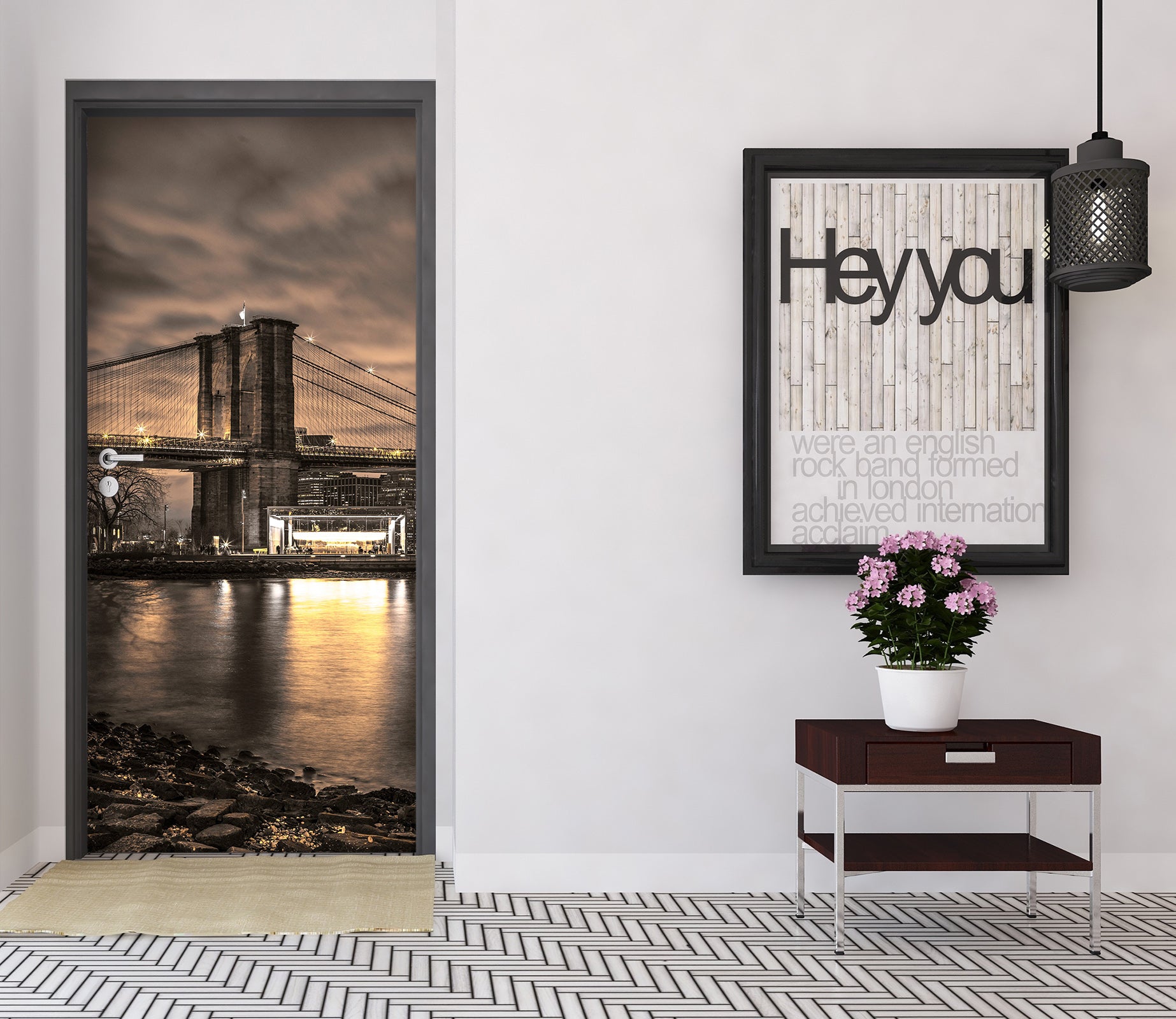 3D Night Bridge 106126 Assaf Frank Door Mural