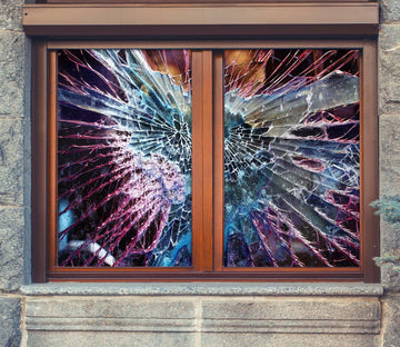 3D Broken Glass 115 Window Film Print Sticker Cling Stained Glass UV Block