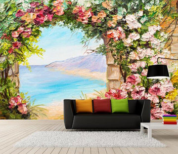 3D Flower Wall Round 364 Wall Murals