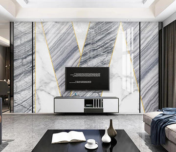 3D V-shaped Gray 837 Wall Murals