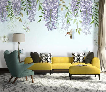 3D Purple Fflowers 394 Wall Murals Wallpaper AJ Wallpaper 2 