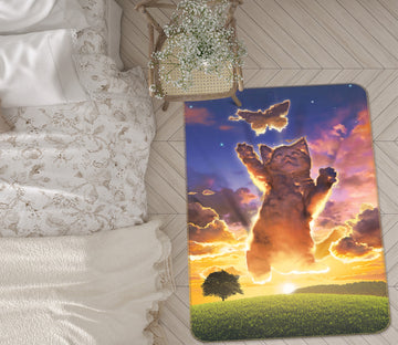 3D Cloud Kitten Sunset 1023 Vincent Hie Rug Non Slip Rug Mat