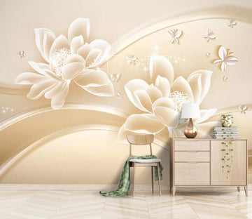 3D Flower Butterfly WC93 Wall Murals Wallpaper AJ Wallpaper 2 