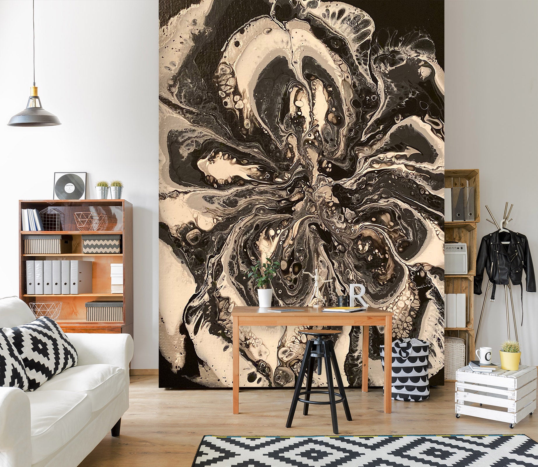 3D Black Brown Pattern 40034 Valerie Latrice Wall Mural Wall Murals