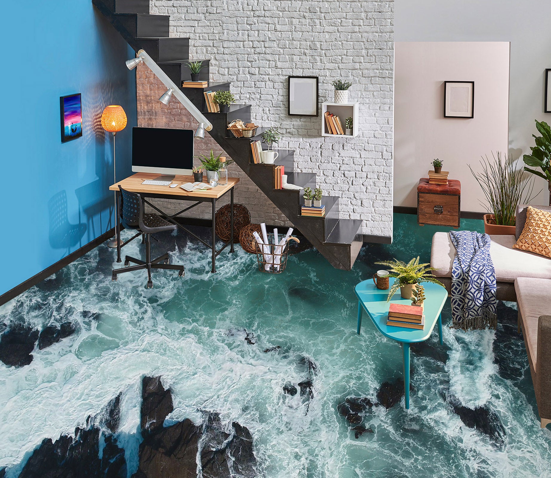 3D Spray Collision 207 Floor Mural  Wallpaper Murals Rug & Mat Print Epoxy waterproof bath floor