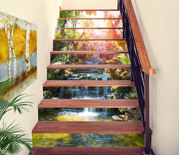 3D Warm Daylight Woods 367 Stair Risers