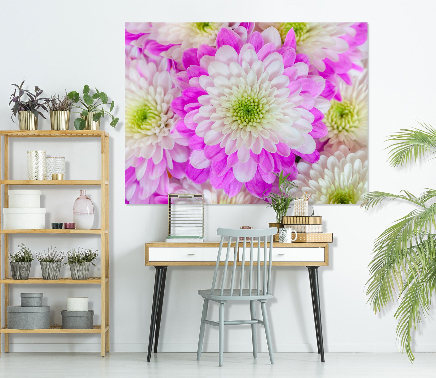 3D White Chrysanthemum 032 Assaf Frank Wall Sticker