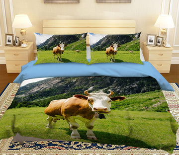 3D Prairie Cow 1904 Bed Pillowcases Quilt Quiet Covers AJ Creativity Home 