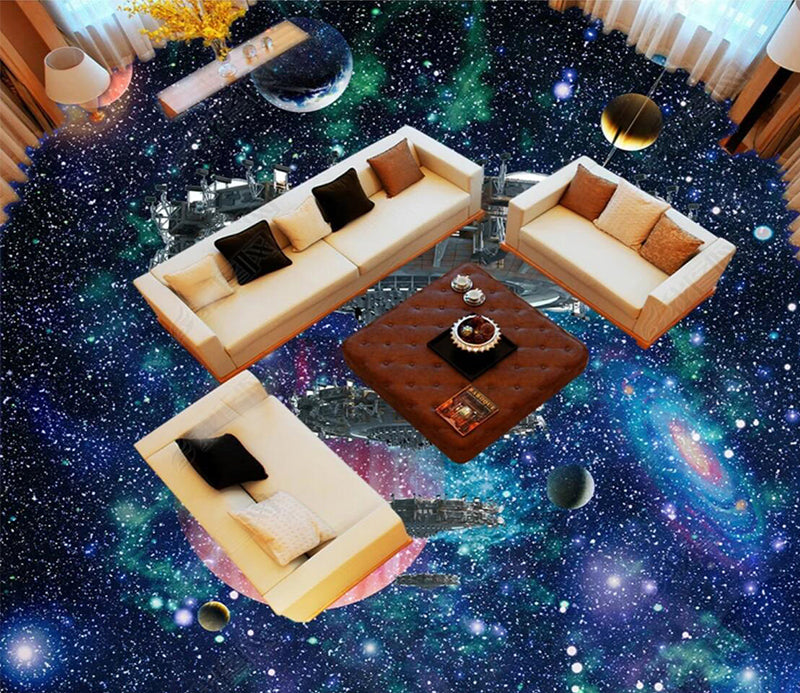 3D Starry Sky Exploration 056 Floor Mural  Self-Adhesive Sticker Bathroom Non-slip Waterproof Flooring Murals