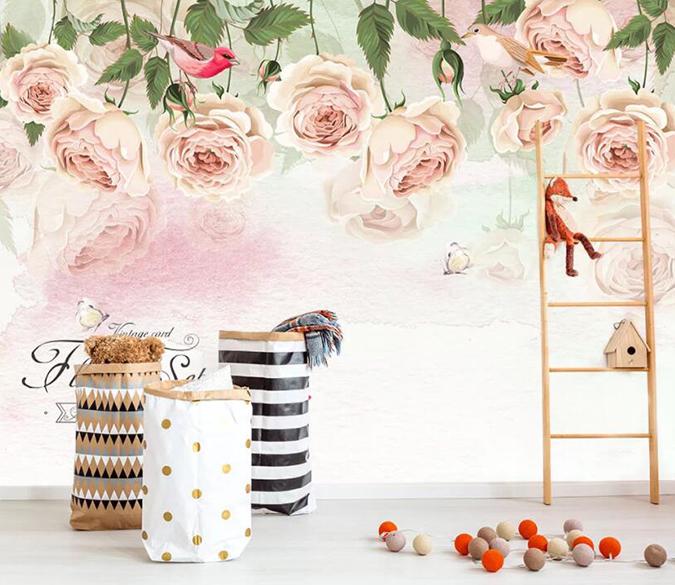 3D Pink Rose 634 Wall Murals Wallpaper AJ Wallpaper 2 