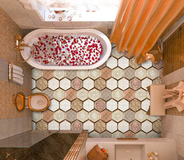 3D Elegant Hexagons 433 Floor Mural  Wallpaper Murals Rug & Mat Print Epoxy waterproof bath floor