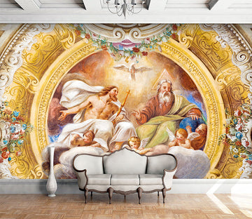 3D Golden God 1602 Wall Murals