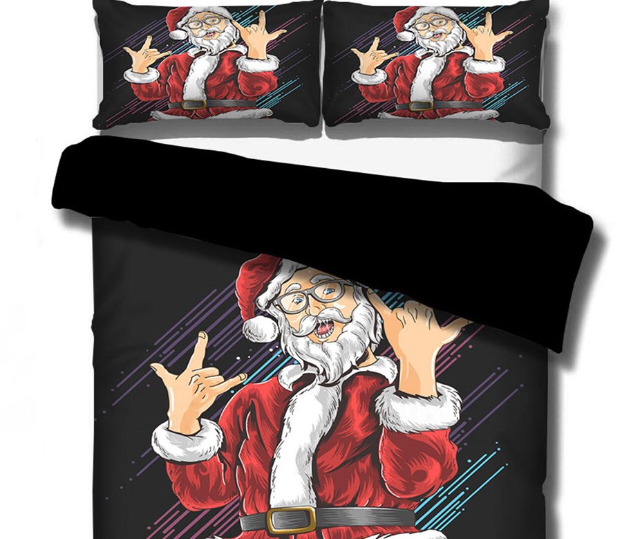 3D Santa Claus 32126 Christmas Quilt Duvet Cover Xmas Bed Pillowcases