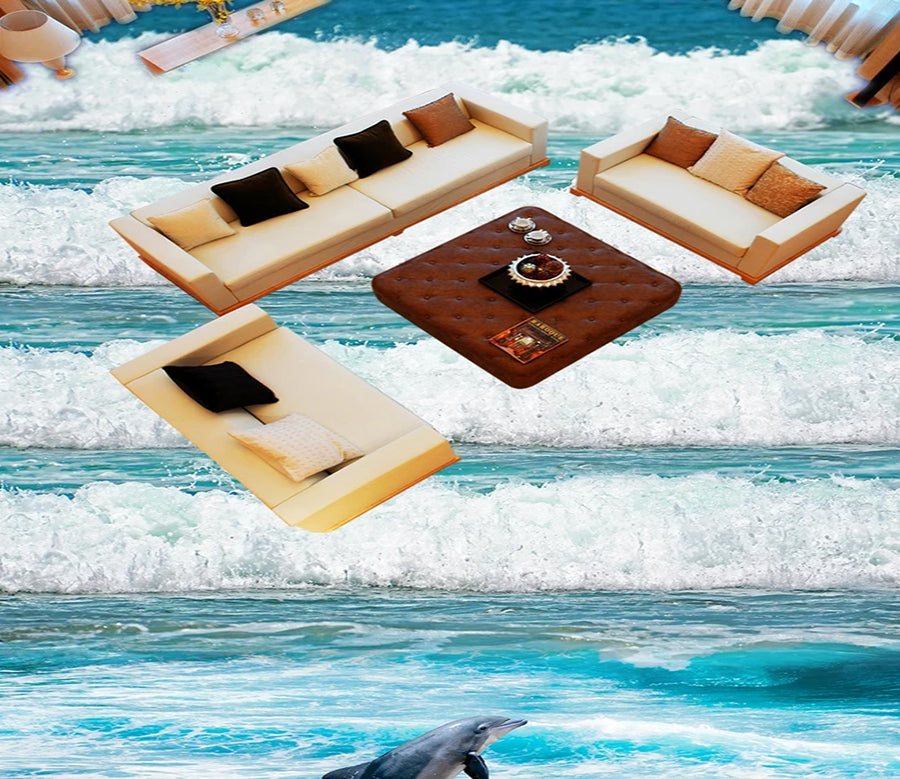 3D Layers Of Waves 584 Floor Mural  Wallpaper Murals Rug & Mat Print Epoxy waterproof bath floor