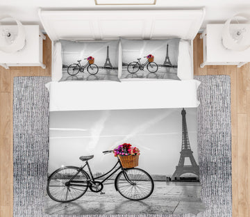 3D Bicycle Eiffel Tower 1007 Assaf Frank Bedding Bed Pillowcases Quilt