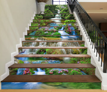 3D Small Stone Flowing Water 057 Stair Risers