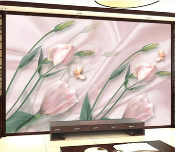 3D Lily Butterfly WC1533 Wall Murals