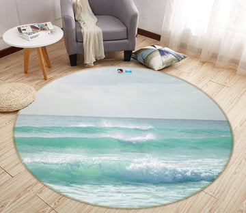 3D Sea Foam 7536 Assaf Frank Rug Round Non Slip Rug Mat