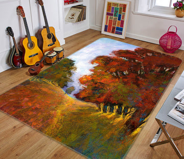 3D Sunny Maple Leaf 1112 Michael Tienhaara Rug Non Slip Rug Mat