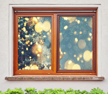 3D Aperture 30111 Christmas Window Film Print Sticker Cling Stained Glass Xmas