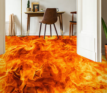 3D Blazing Fire 1331 Floor Mural