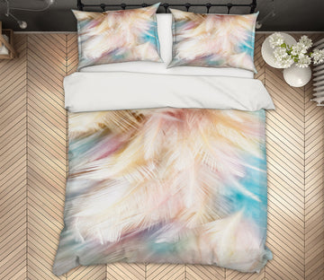 3D Feather 72025 Bed Pillowcases Quilt