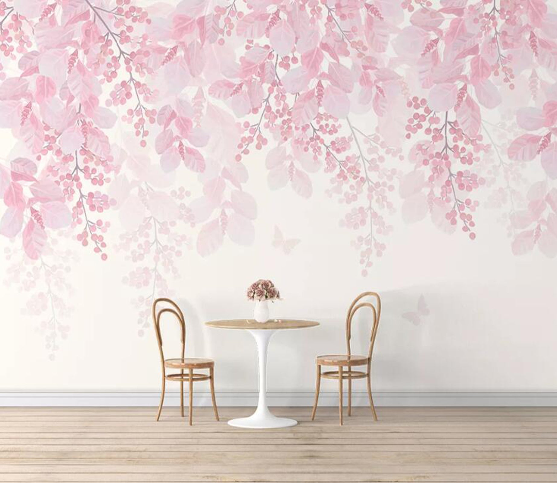 3D Pink Leaves WC42 Wall Murals Wallpaper AJ Wallpaper 2 