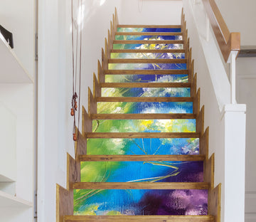 3D Purple Blue Flower 2213 Skromova Marina Stair Risers