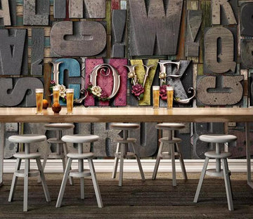 3D Colored Letters 013 Wall Murals Wallpaper AJ Wallpaper 2 