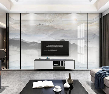 3D Misty Mountains 071 Wall Murals