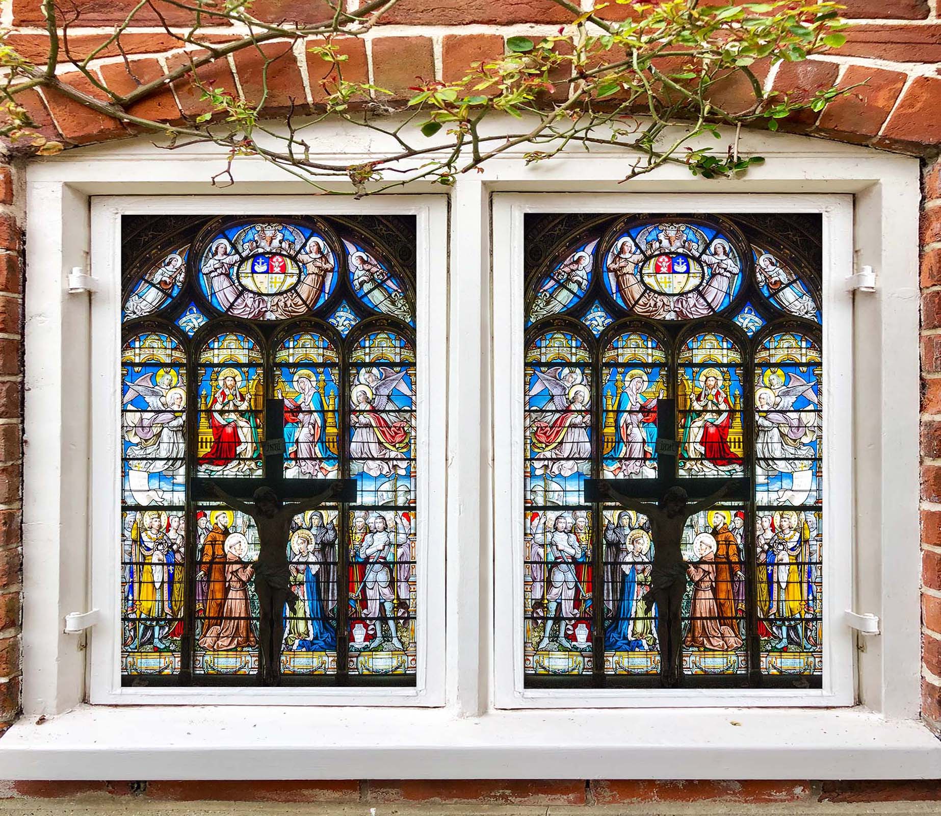3D Believers Pray 134 Window Film Print Sticker Cling Stained Glass UV Block
