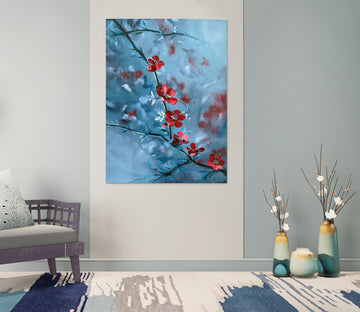3D Red Flower Branch 10081 Marina Zotova Wall Sticker