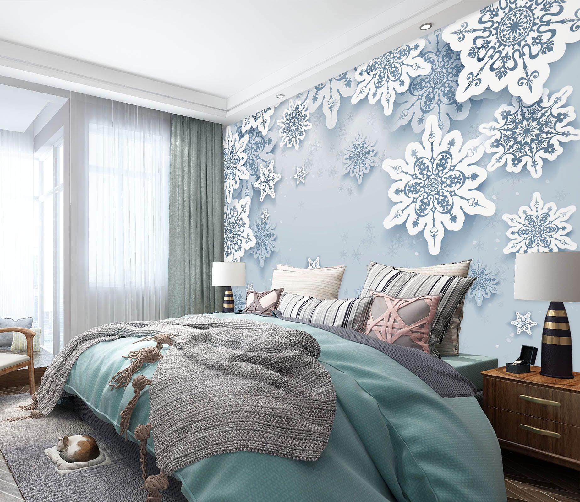 3D Carving Flowers 1487 Wall Murals