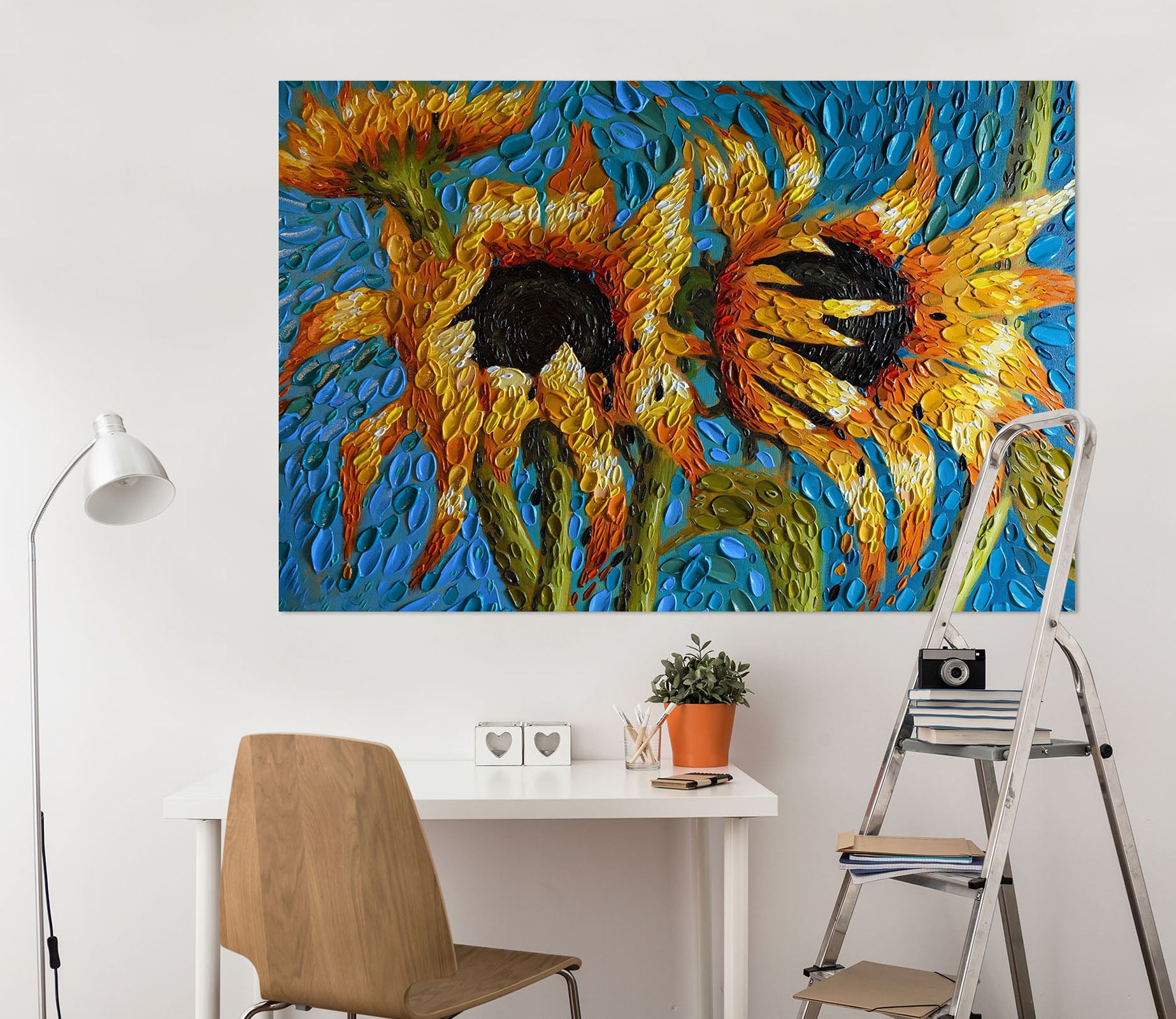 3D Sunflower 033 Dena Tollefson Wall Sticker