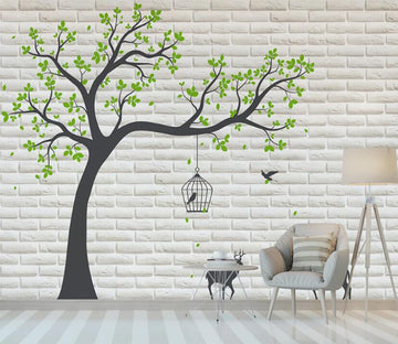 3D Bird Under Tree 2224 Wall Murals