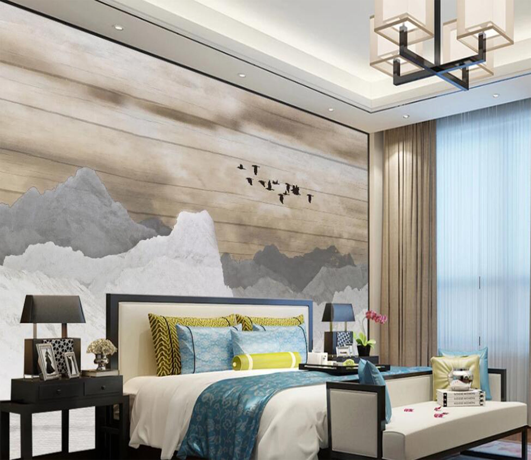 3D Two-color Mountain Texture 2328 Wall Murals