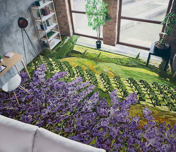 3D Purple Flowers Hillside Field 9523 Allan P. Friedlander Floor Mural  Wallpaper Murals Self-Adhesive Removable Print Epoxy