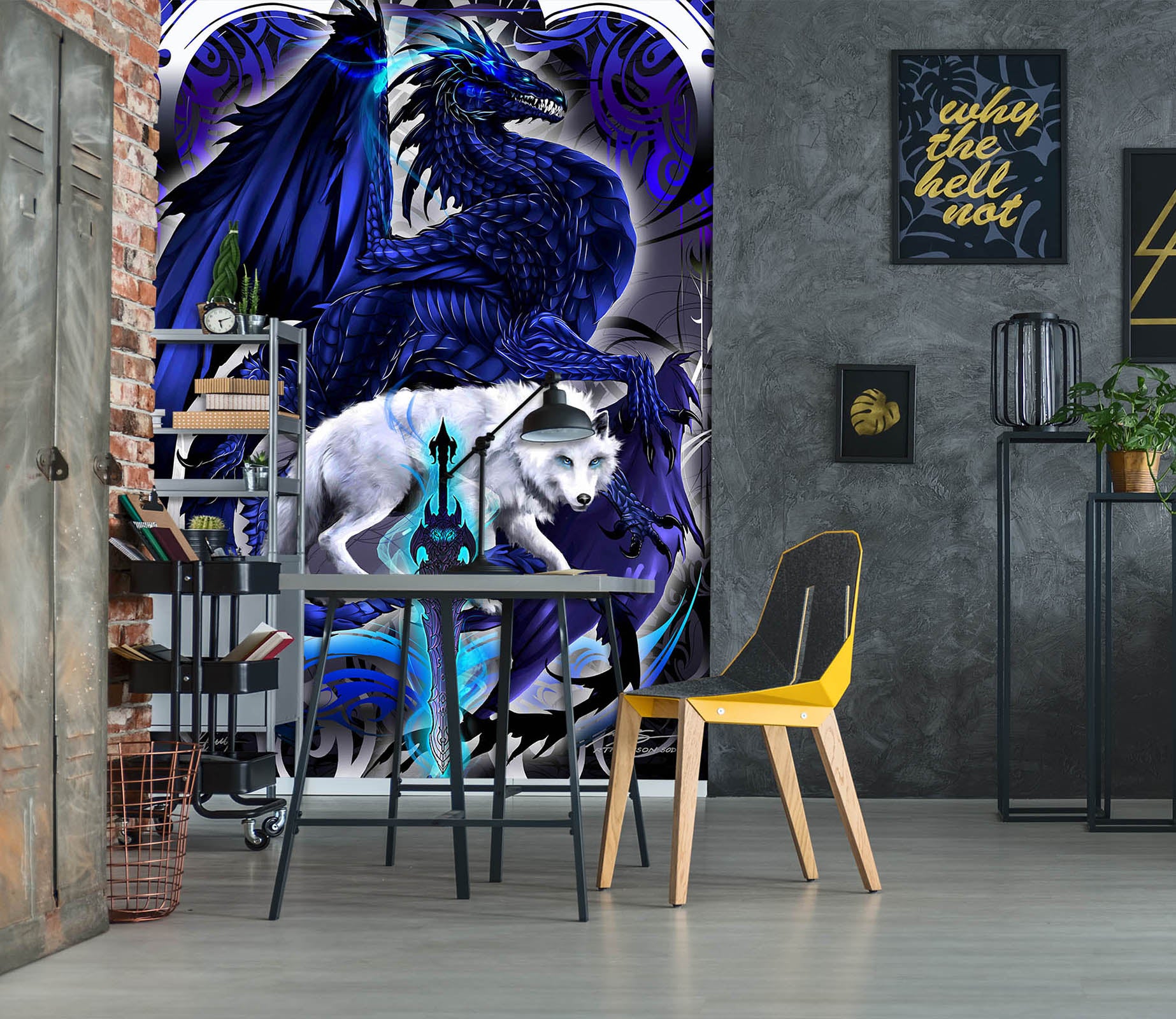3D Dragon Wolf 8129 Ruth Thompson Wall Mural Wall Murals