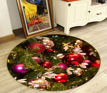 3D Ball Pendant 55222 Christmas Round Non Slip Rug Mat Xmas
