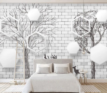3D Tree Square WC2352 Wall Murals